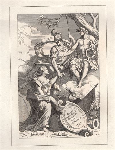 Hogarth William (1697-1764), Musick Introducid to Apollo by Minerva, 1727