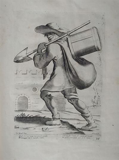 Mitelli Giuseppe Maria, Arti e Mestieri per la via, Venditore di sterco di polli, 1660