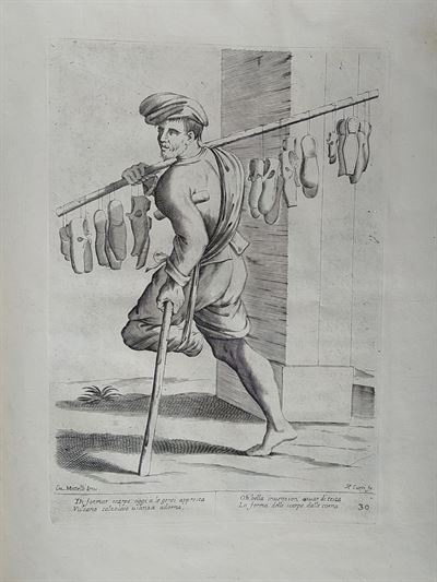 Mitelli Giuseppe Maria, Arti e Mestieri per la via, Venditore di scarpe, 1660