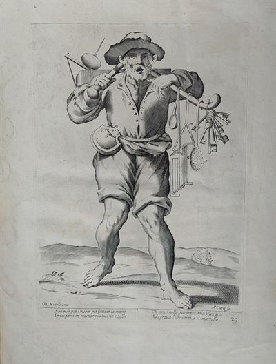 Mitelli Giuseppe Maria, Arti e Mestieri per la via, Venditore di utensili di ferro, 1660